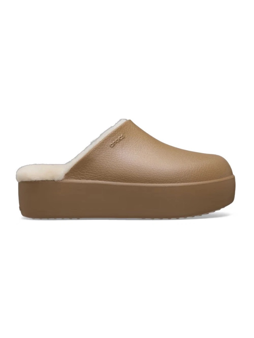 Excellent condition Crocs, Dylan platform Lined Slip-On Clogs in Taupe, Size 7